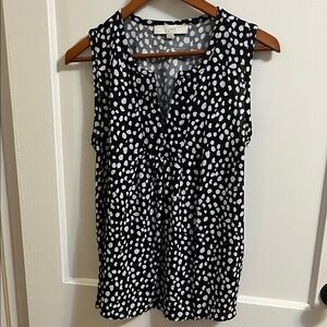 LOFT Black and White Polka Dot Blouse